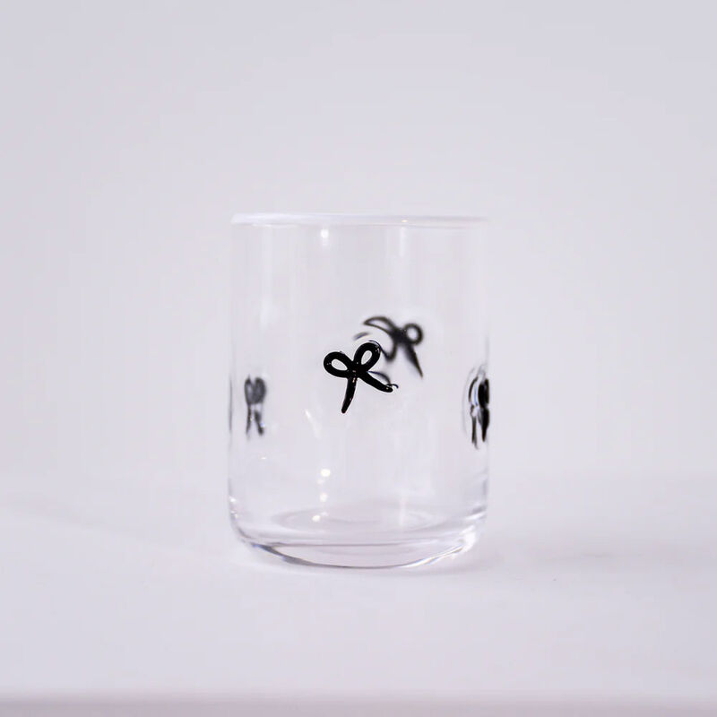 Home Lab Black Bow Icon Glass Set Of 4 image number 1